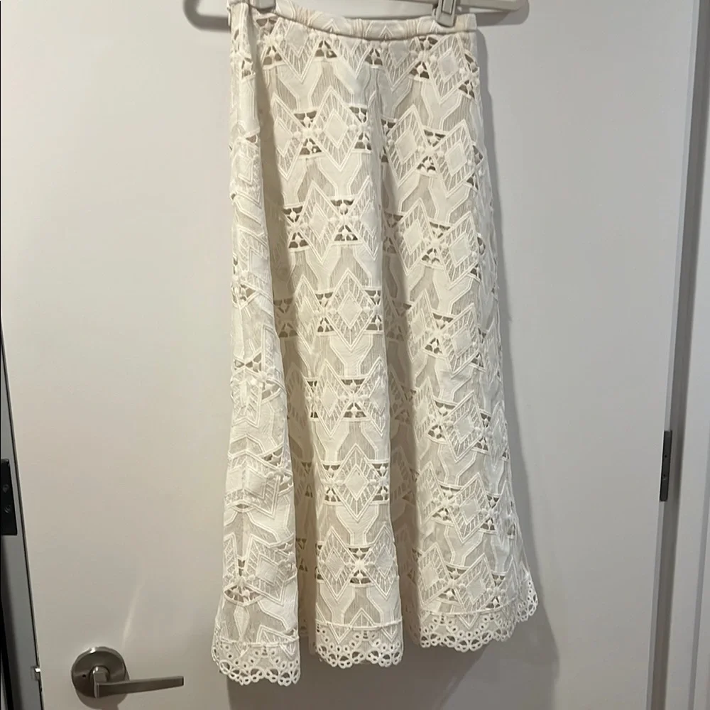 Make Cream Lace Midi Skirt Estimated Size 2-4 - Picture 2 of 4
